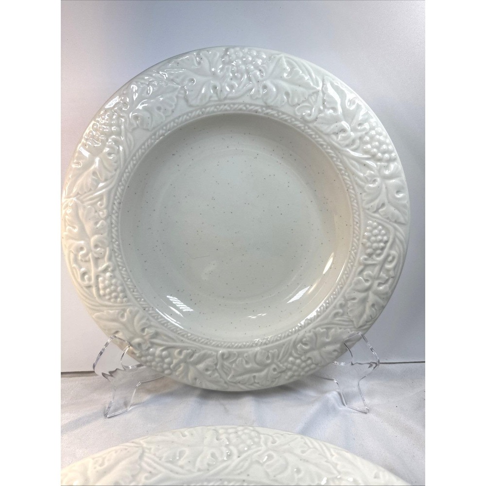 VTG Pair of WEDGWOOD Pasta/Soup Bowl English Terrace Stone Japan 1999 10.25" EVC - Picture 3 of 9